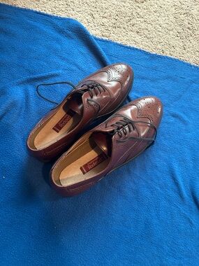 Rockport Men's Burgundy Leather Wingtip Oxfords